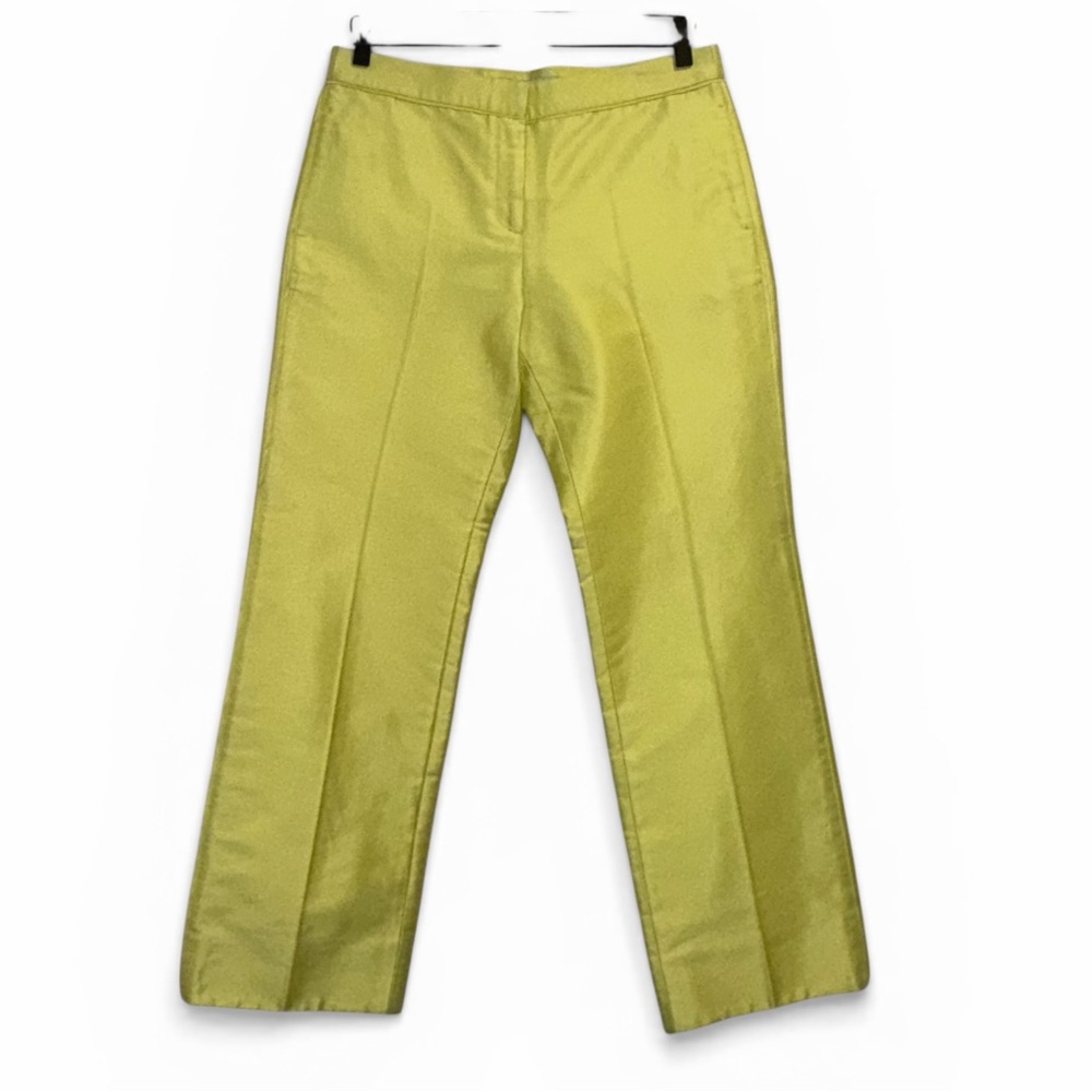 VALENTINO Mikado Silk Blend Pants Chartreuse Yellow Green IT40 US4 NWT ⚪️ - Picture 4 of 14